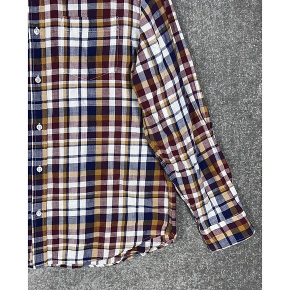 Old Navy Slim Fit Long Sleeve Plaid Flannel Button Down Shirt Mens Size XXL - Picture 8 of 15